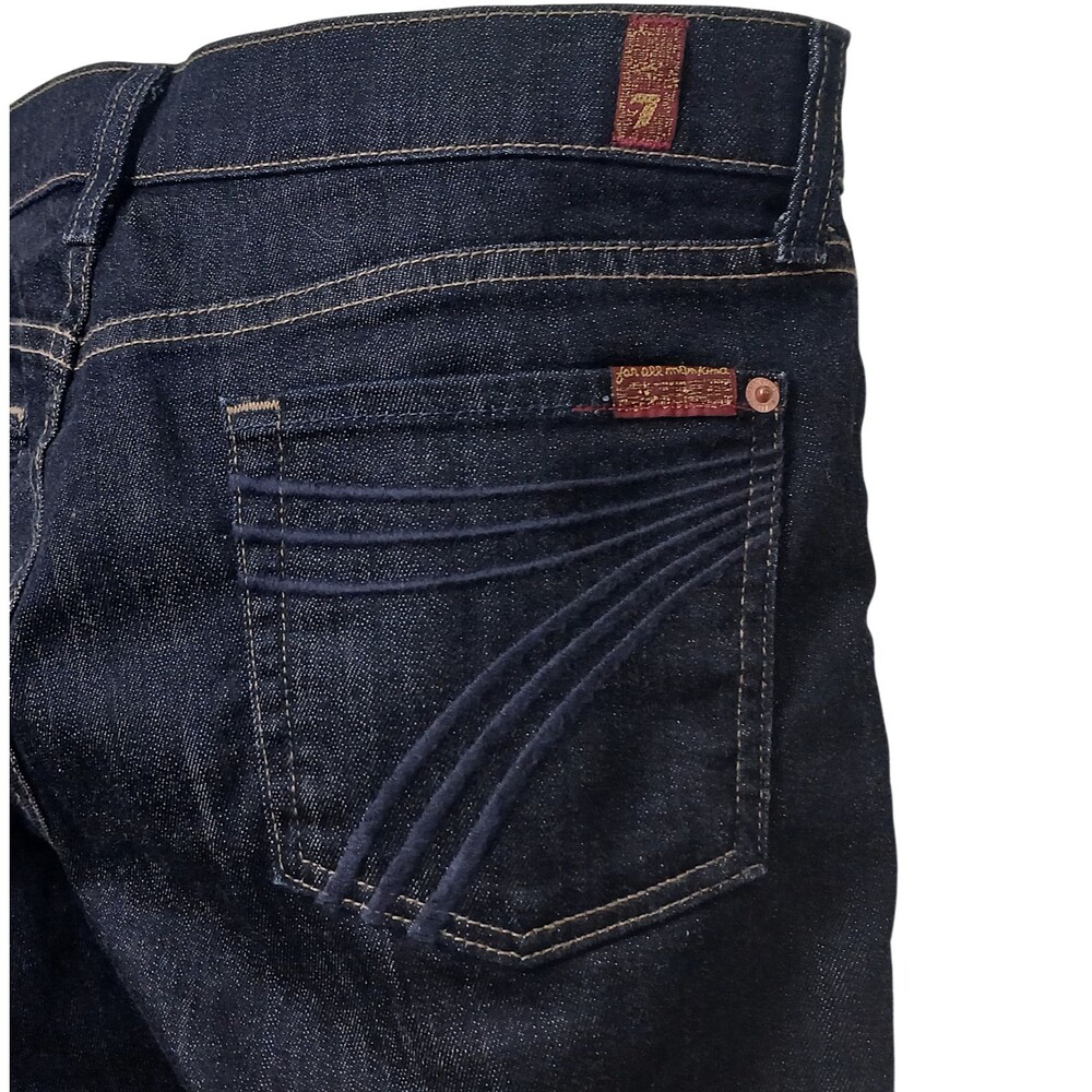 7 For All Mankind Jeans Dojo Crop Womens 30 Dark Blue Denim Capri Y2K USA